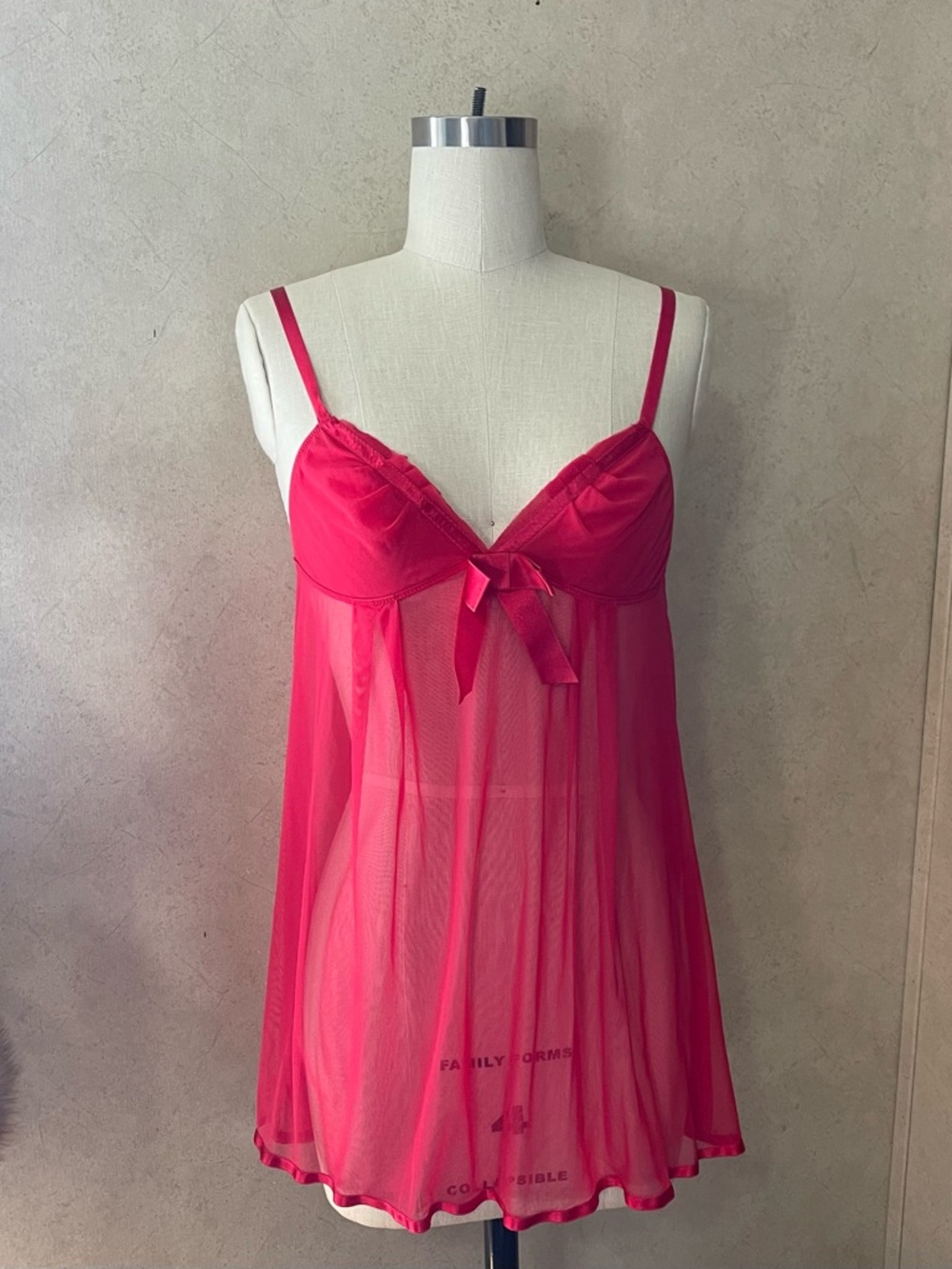 Vintage Victoria’s Secret Angels 2006 red sexy mini lingerie sheer Medium